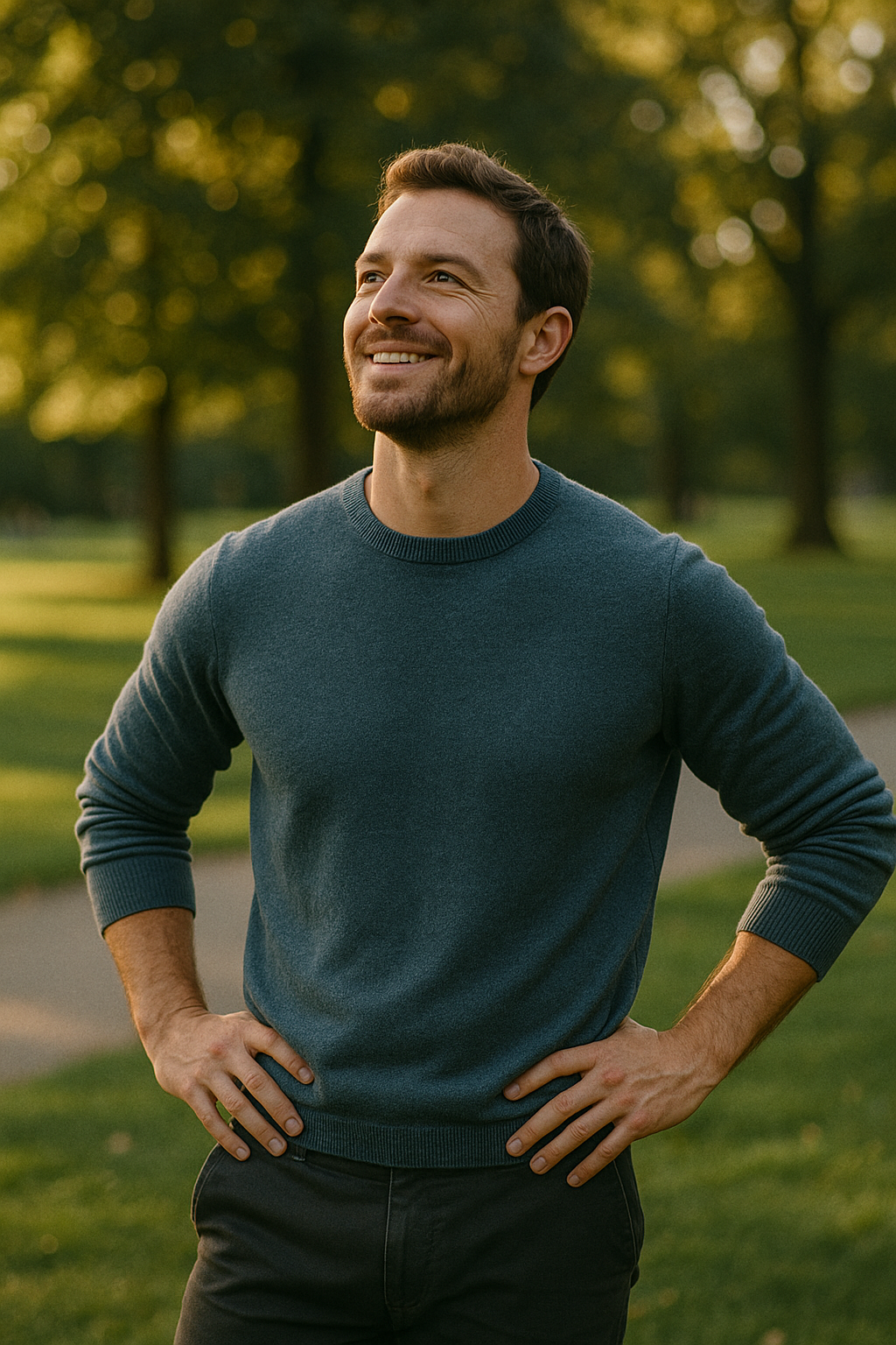 A happy man smiling